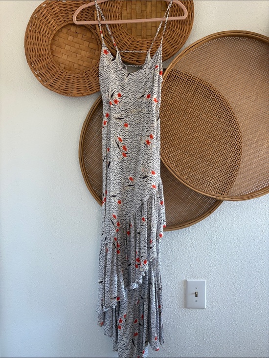 Urban outfitters Dresses & Skirts - Urban Outfitters Open Back Floral Slip Maxi Dress in White with Red Accents